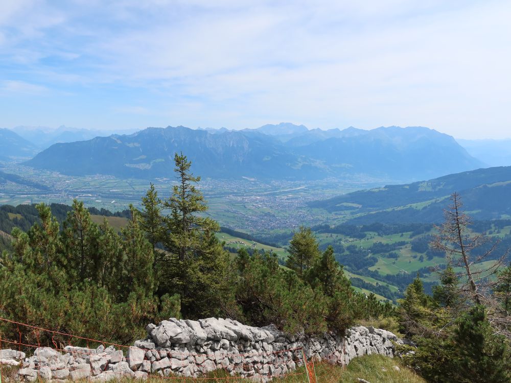 Blick ins Rheintal und Liechtenstein