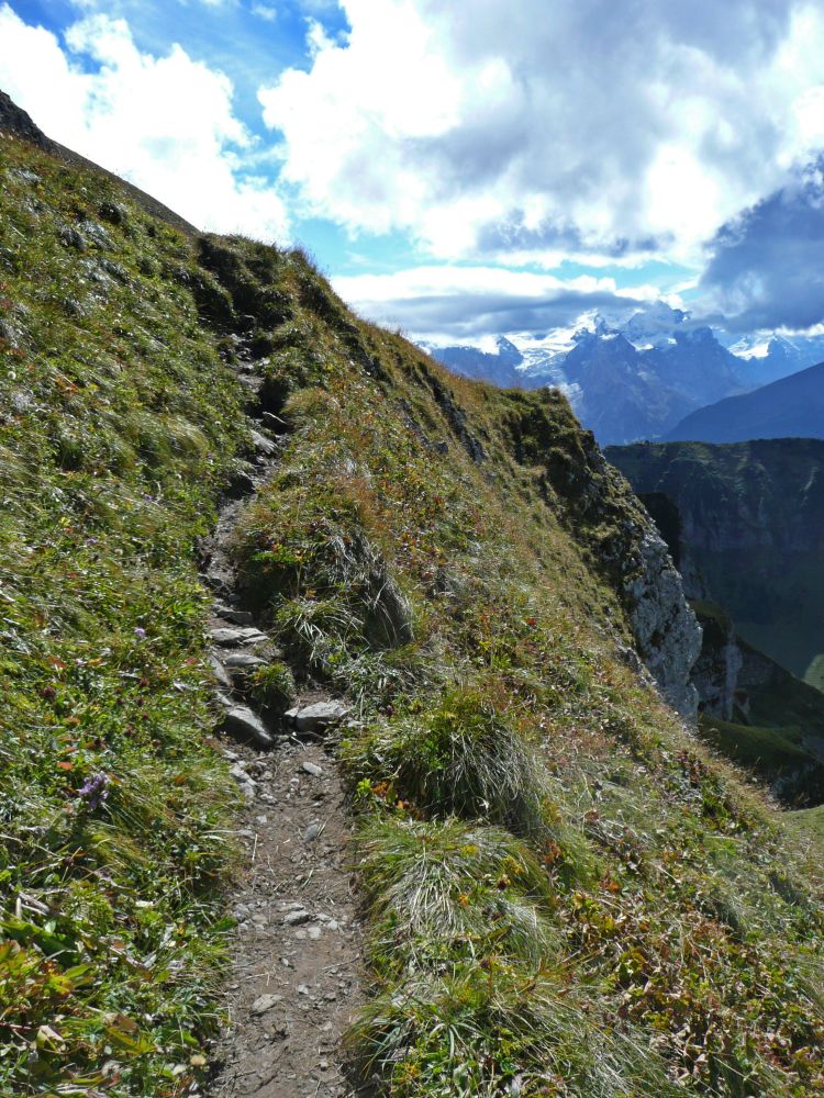 Bergpfad und Berner Alpen