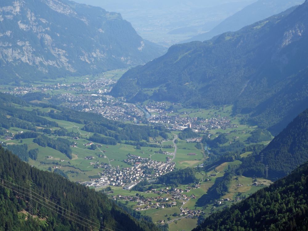 Blick ins Linthal, Glarus und Mitlödi