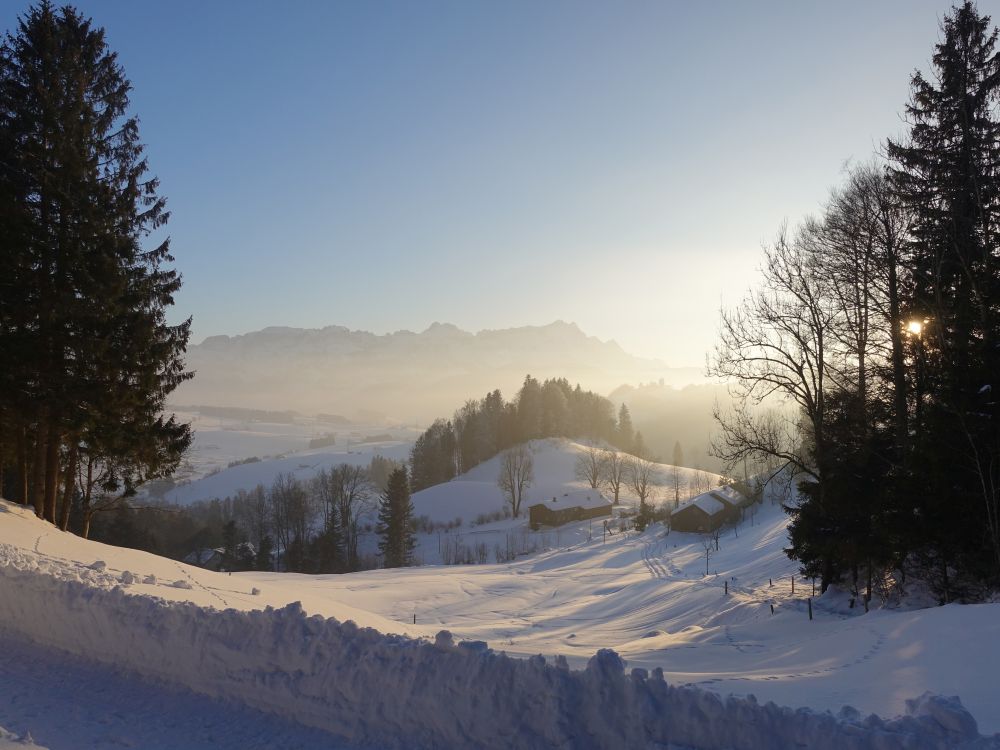 Altmann und Säntis im Gegenlicht