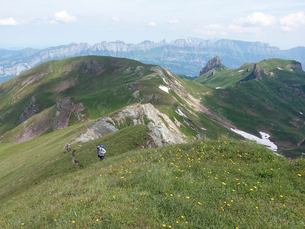 Churfirsten über Rainissalts, Sächsmoor und Leist