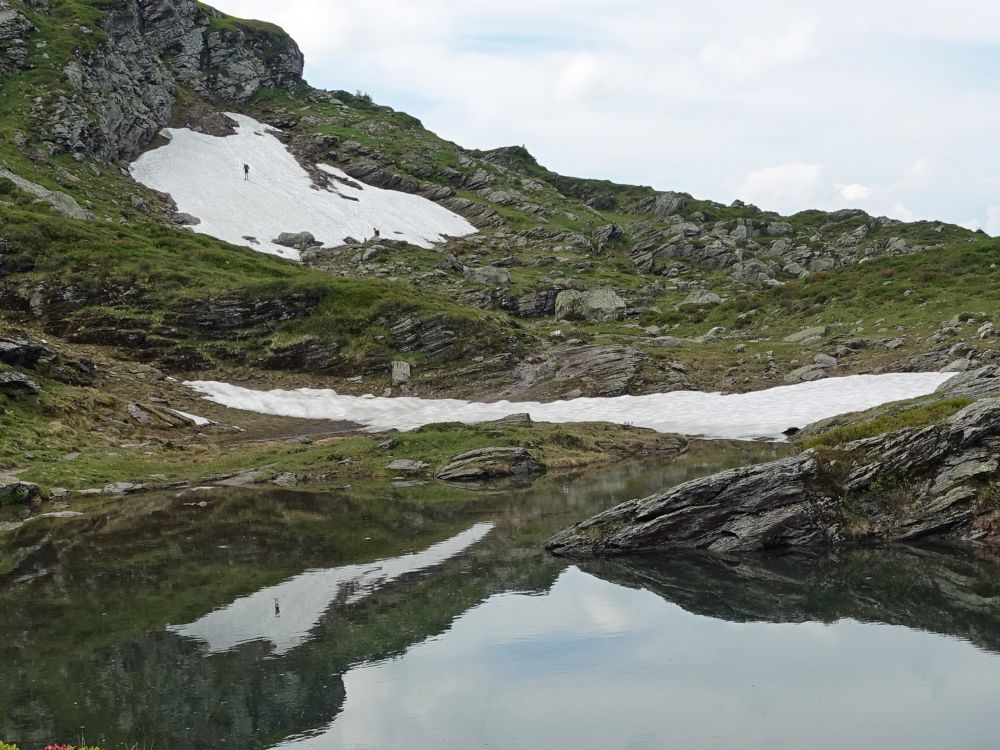 Schneefeld überm Bergsee