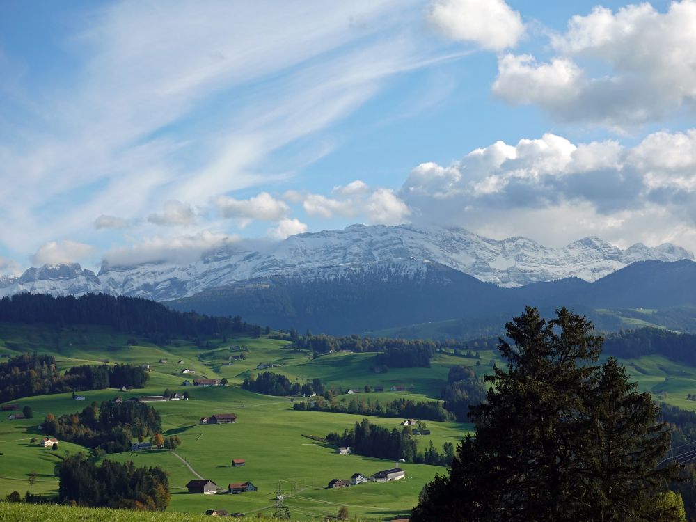 Kronberg und Säntis in Wolken