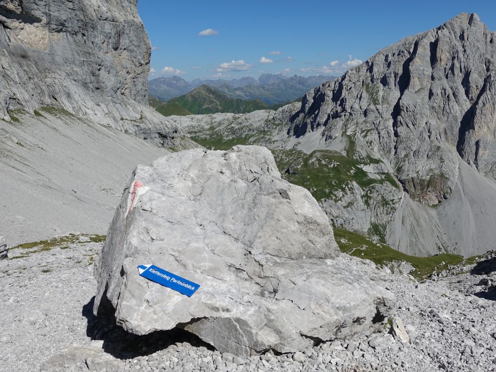 Abzweig zum Klettersteig und Grubenpass