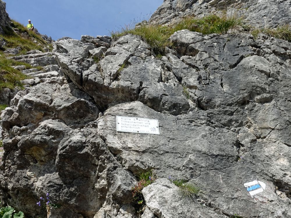 Warntafel am Einstieg zur Südschlucht