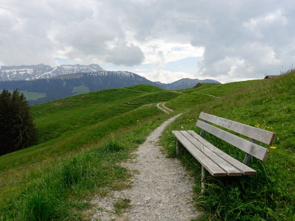 Sitzbank mit Säntis und Kronberg