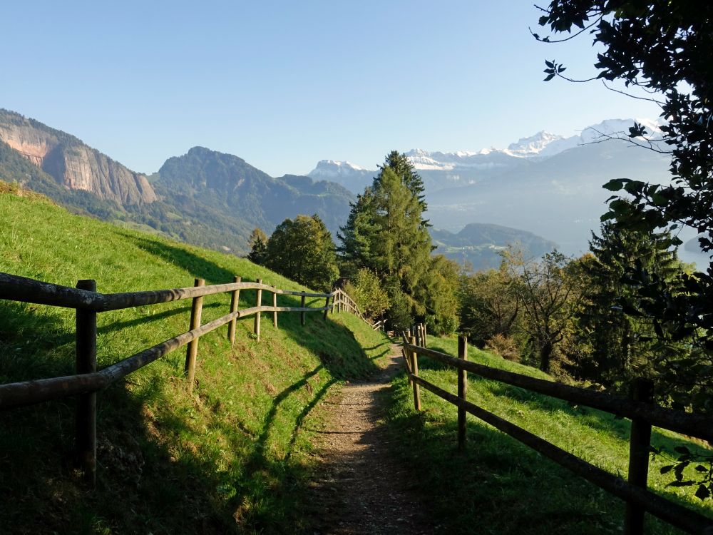 Weg am Säntiberg und Vitznauerstock (li.)