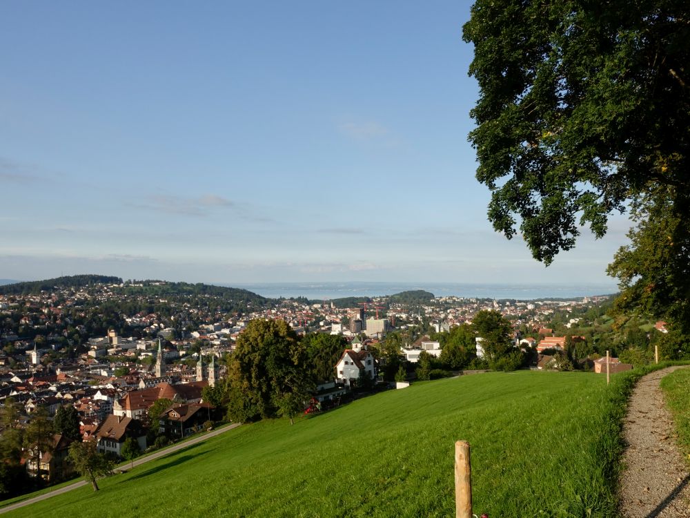 Blick über St. Gallen bis zum Bodensee