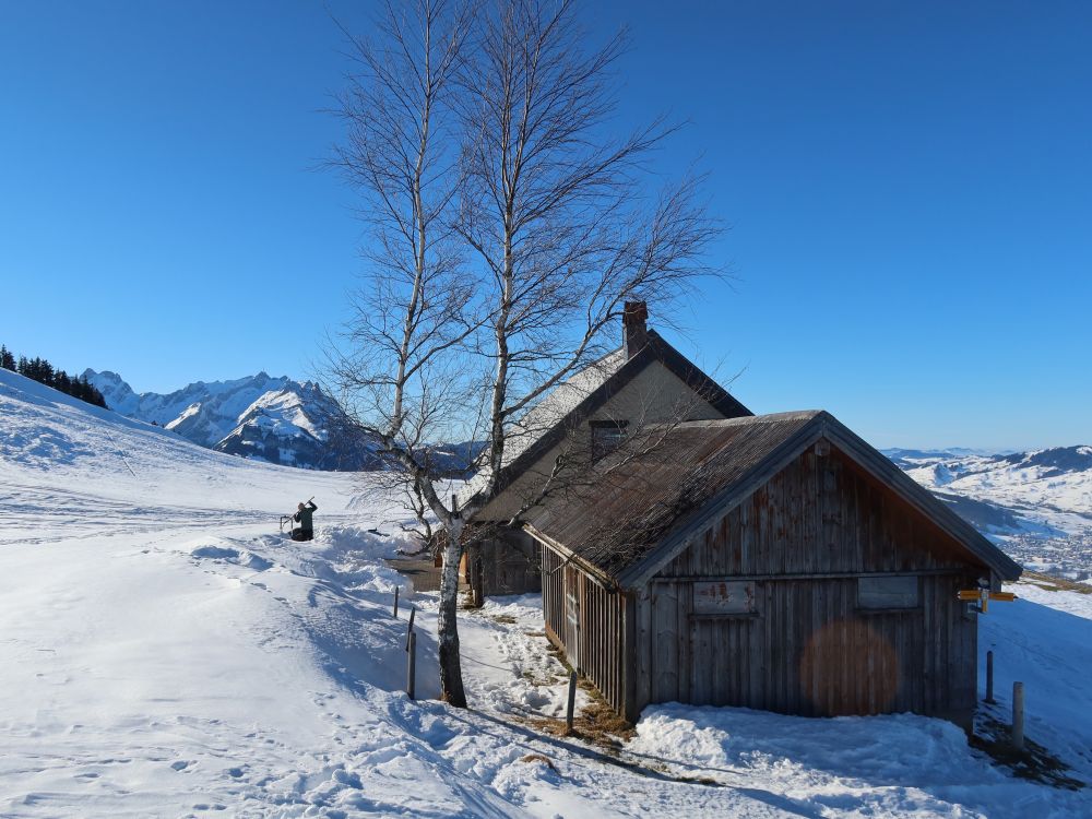 Hütte am Heubüel und Säntis