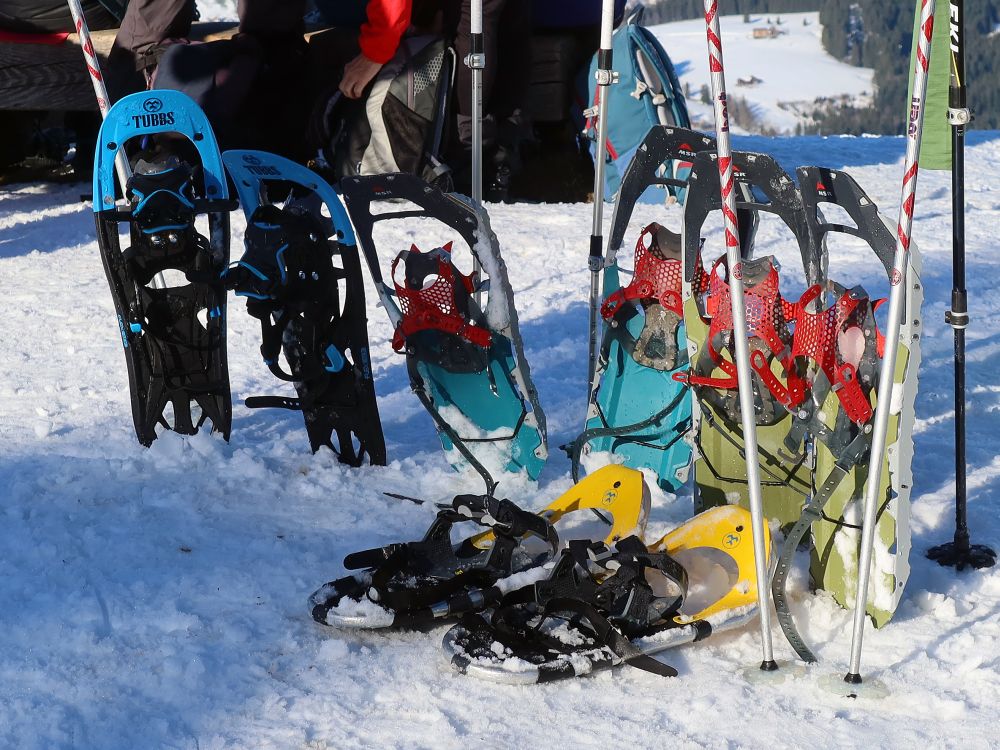 Schneeschuhe am Gipfel des Fähnerenspitz