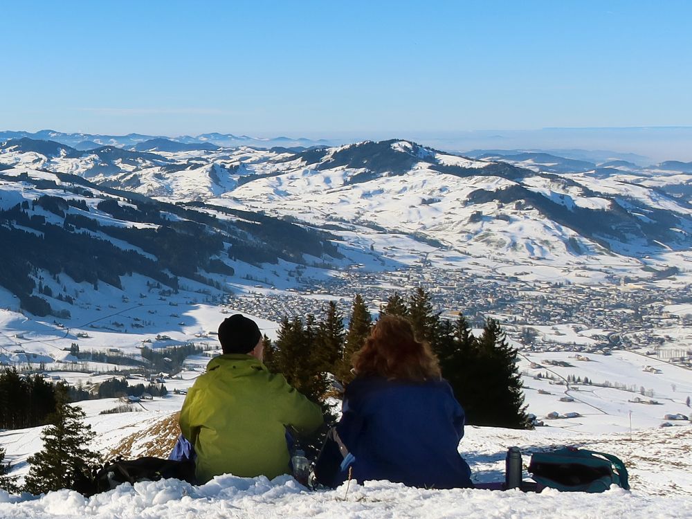 Blick vom Fähnerenspitz auf Appenzell und Hundwiler Höhe
