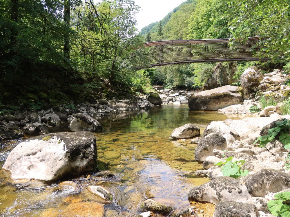 Holzbrücke über die Areuse