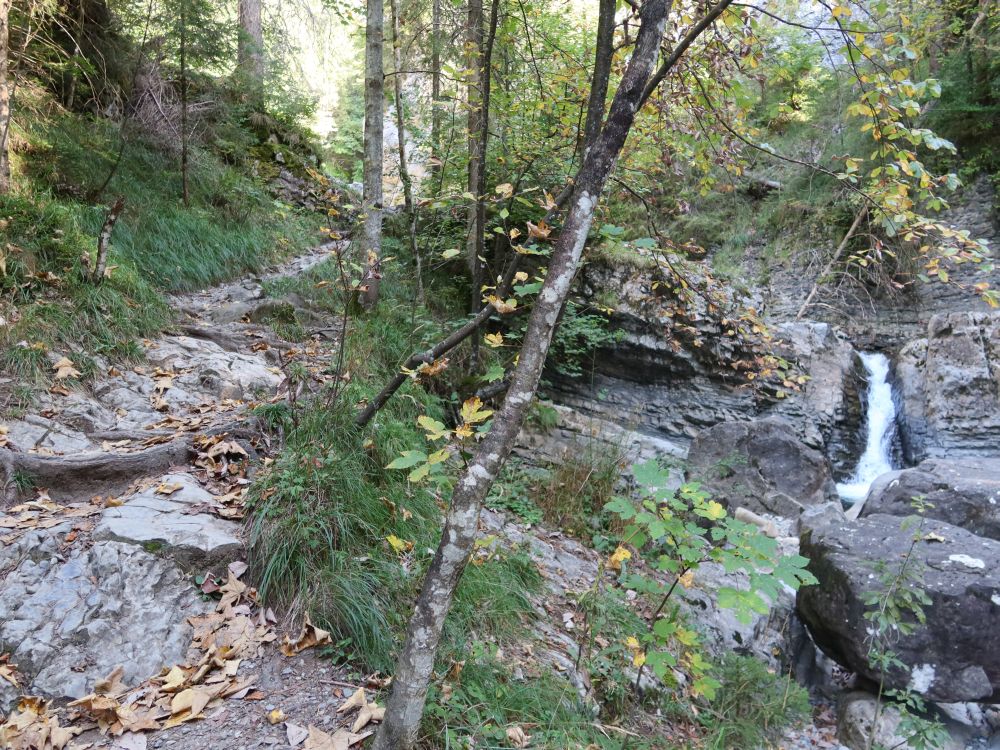 Bergpfad und Wasserfall