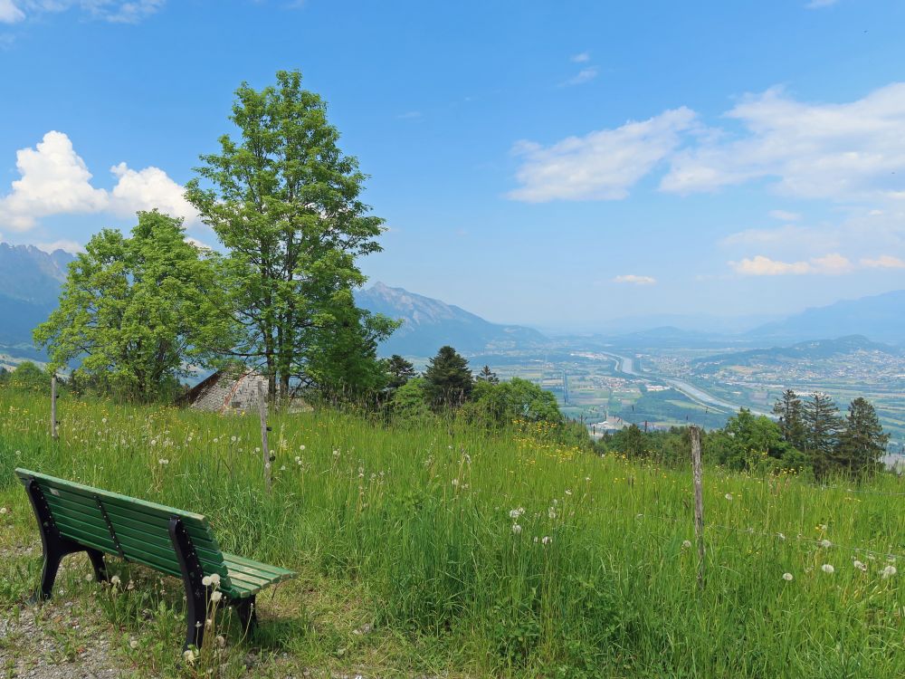 Sitzbank mit Blick ins Rheintal