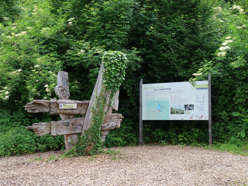 Infotafel und Wegweiser