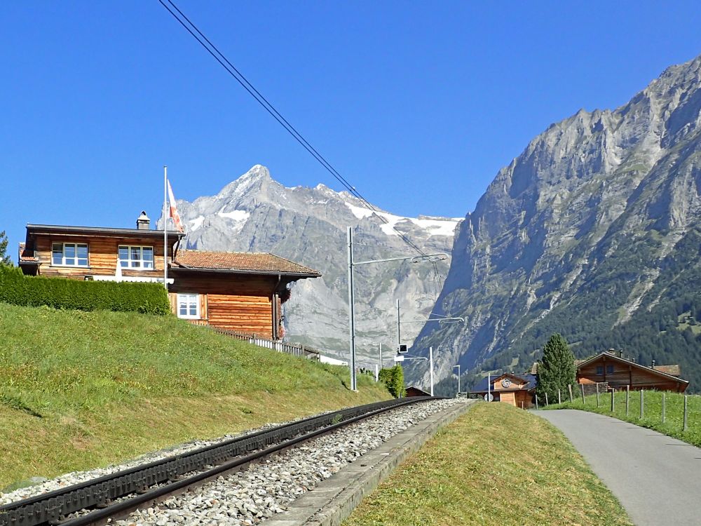 Bahnlinie und Wetterhorn