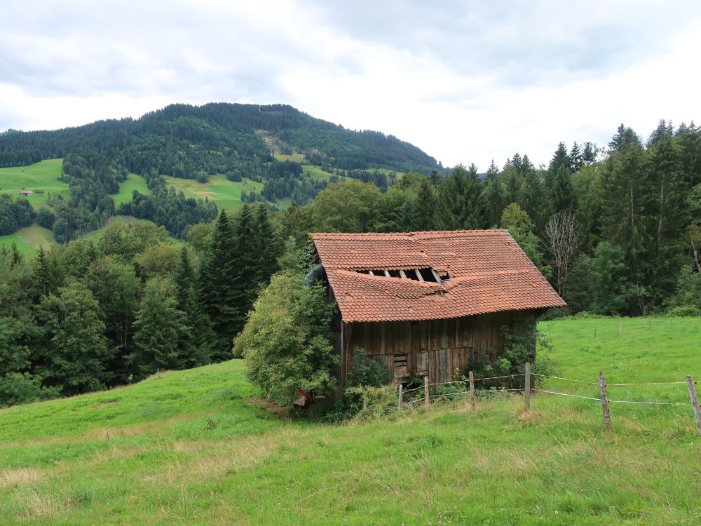 Scheune mit kaputtem Dach