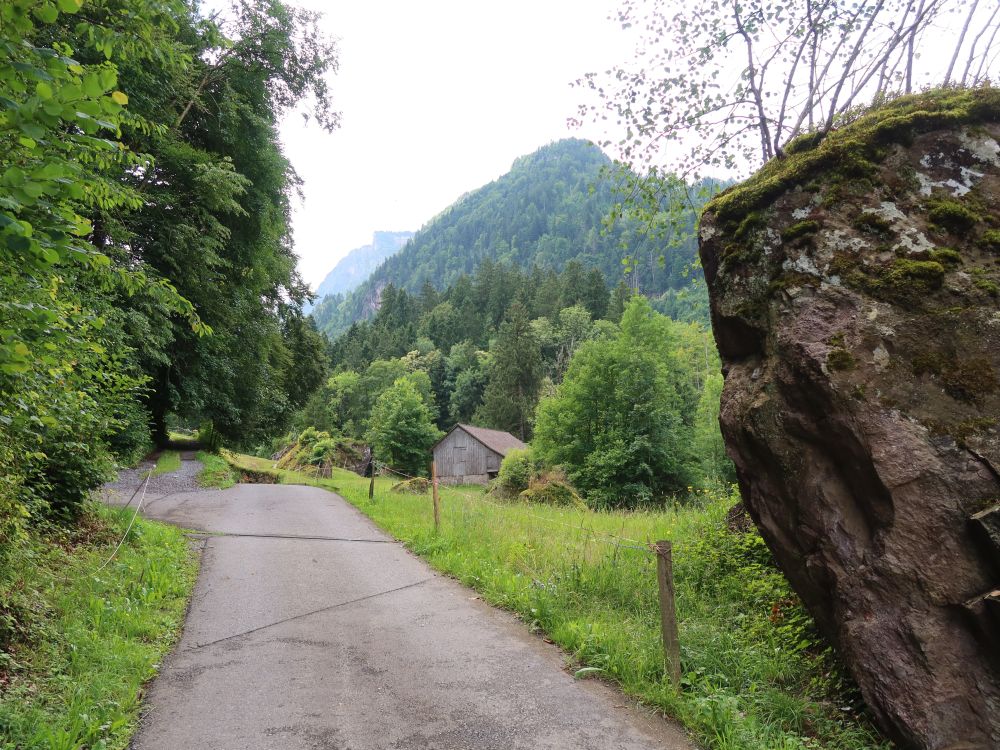 Tastenstrasse mit Scheune und Chammswaldchopf