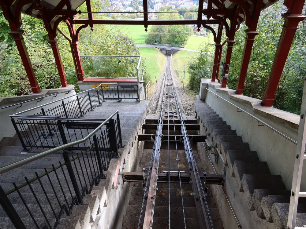 Schienen der Standseilbahn