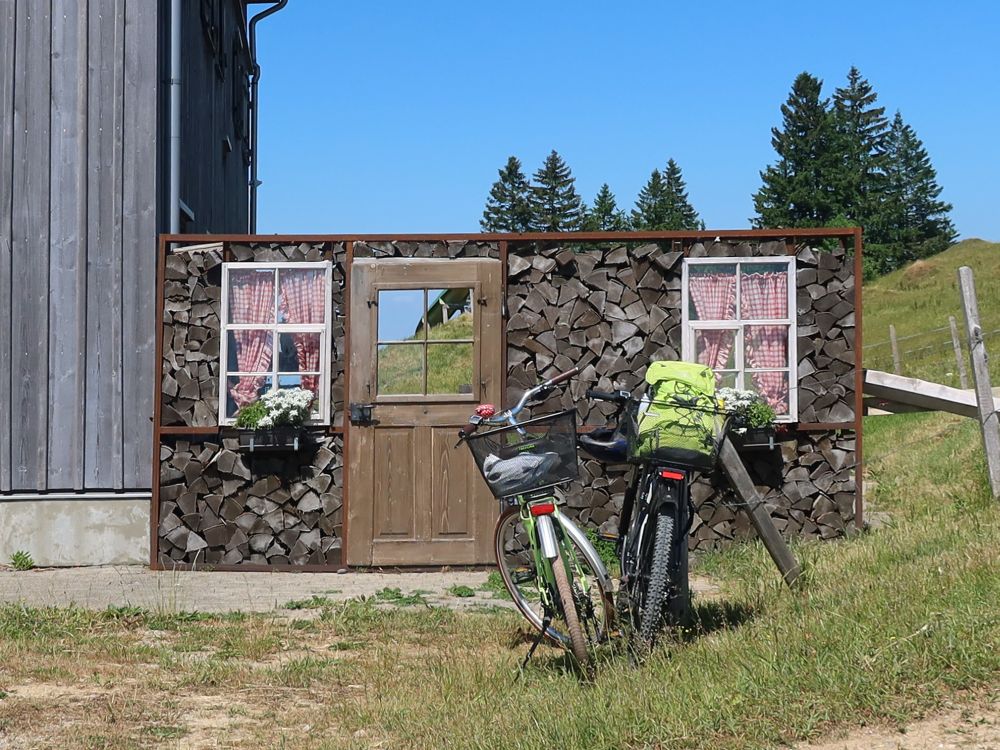 Fassade aus Brennholz