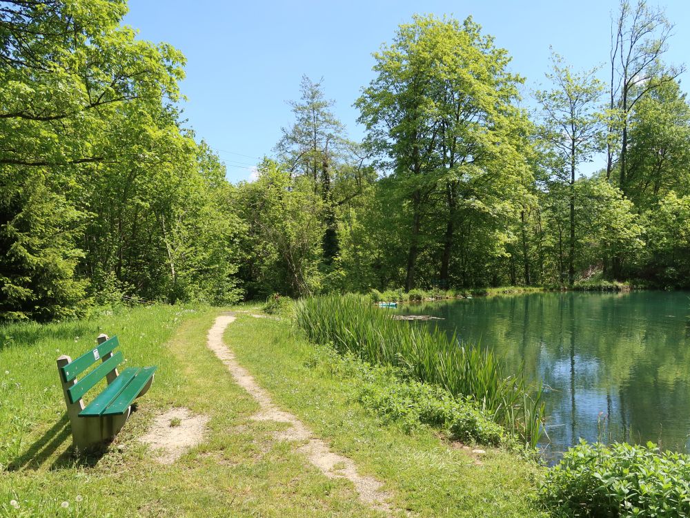 Sitzbank am Teich