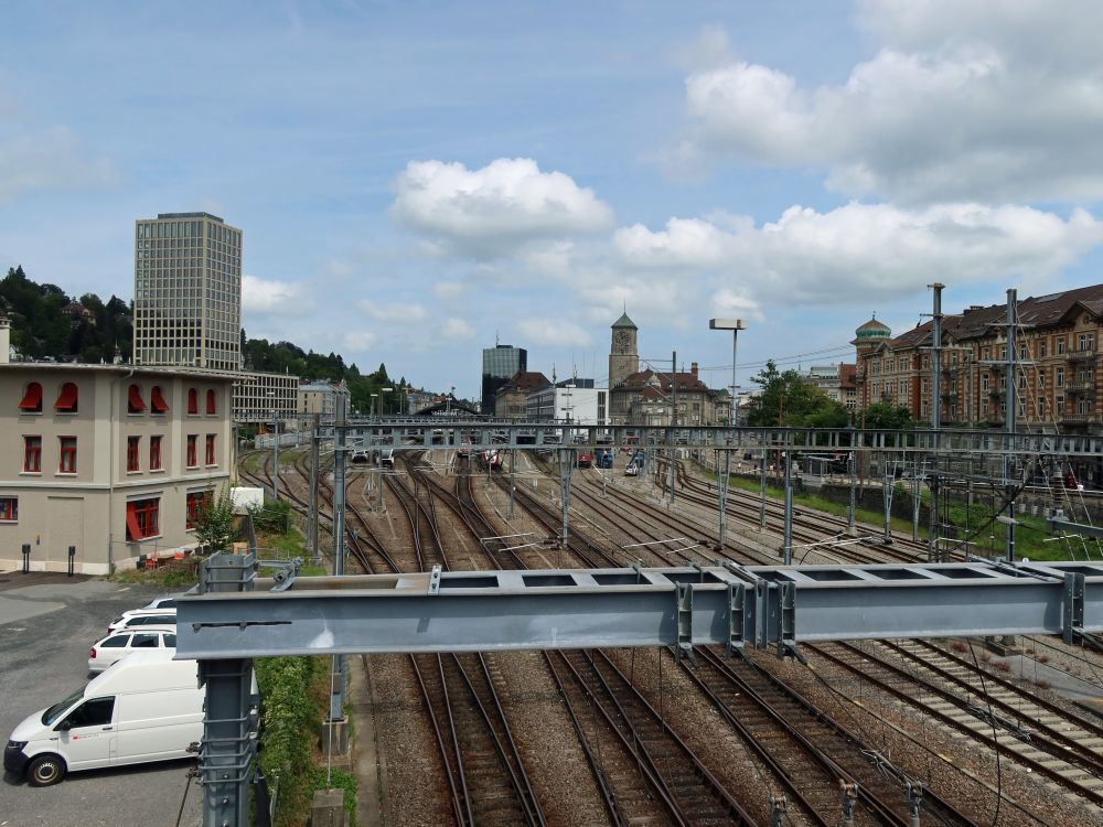 Gleisanlagen mit Blick Richtung Bahnhof