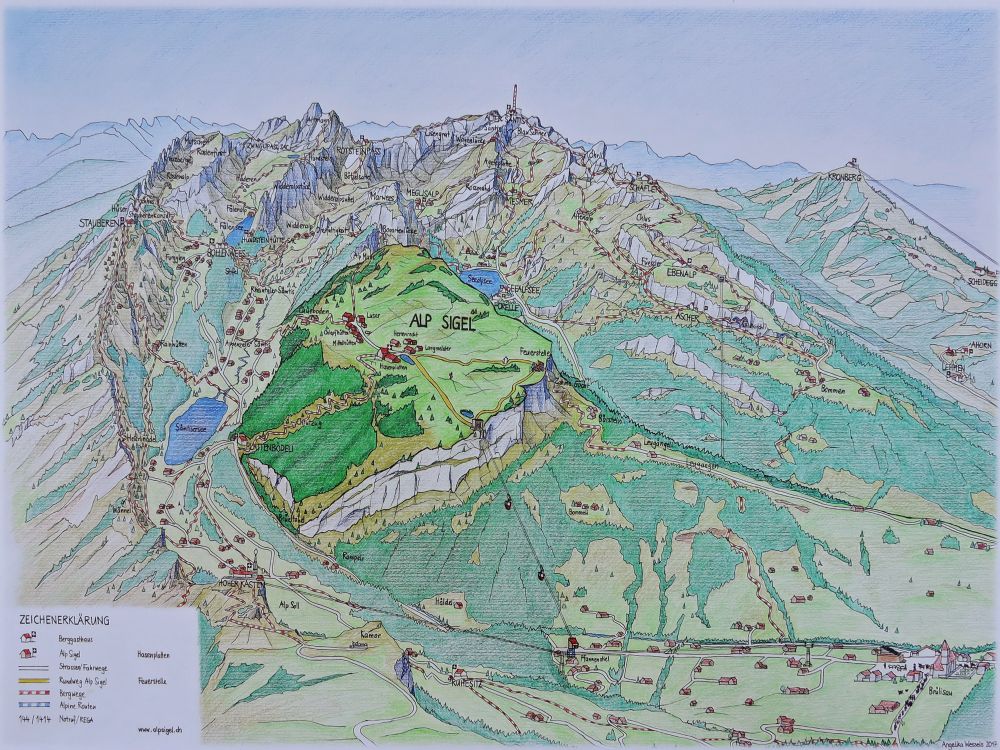 Panoramakarte Alp Sigel