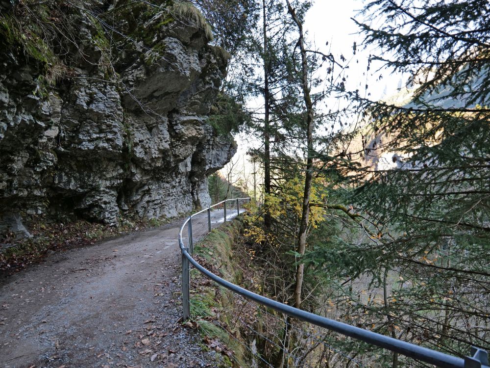 Weg unter der Felswand