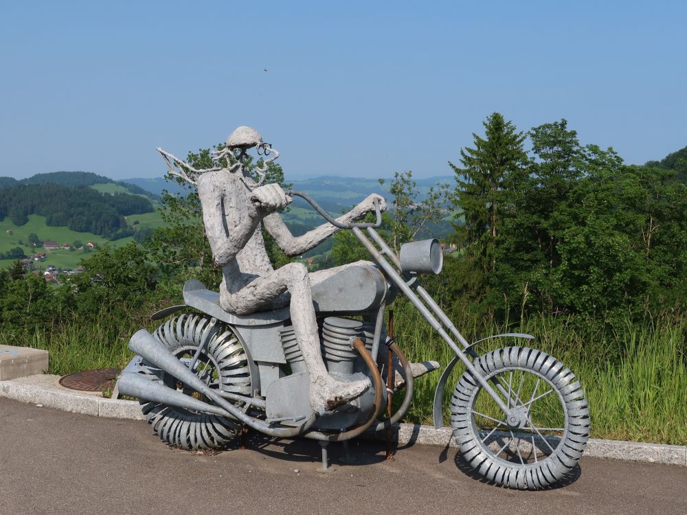 Motorradfahrer in Eisen