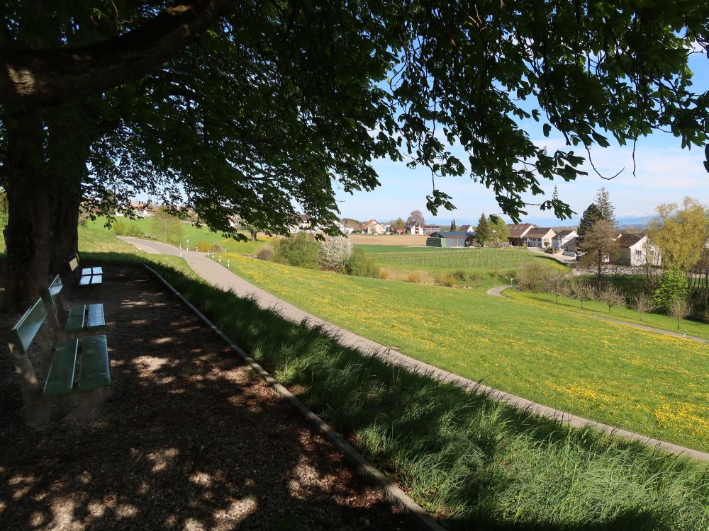 Sitzbänke am Friedhof