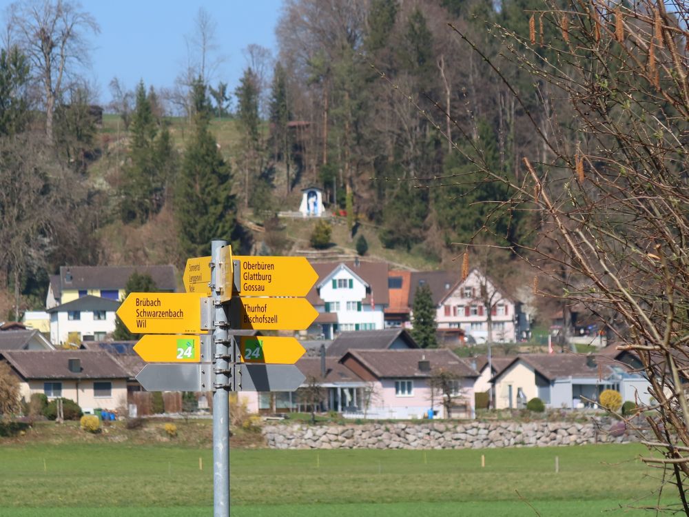 Wanderwegweiser und Sonnental