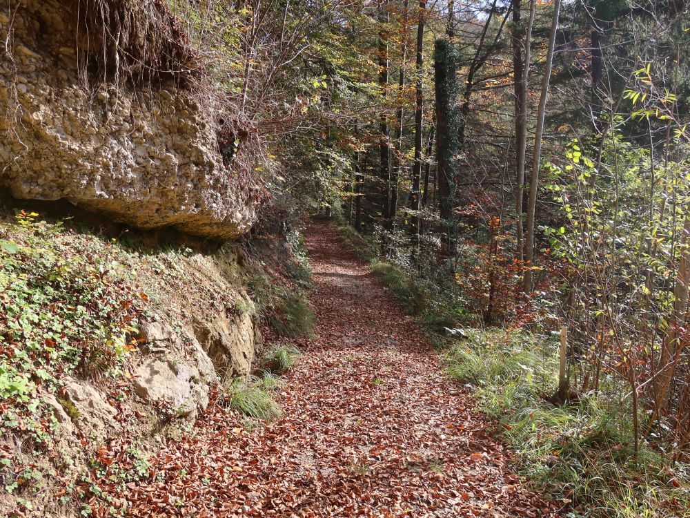 Weg entlang der Felswand