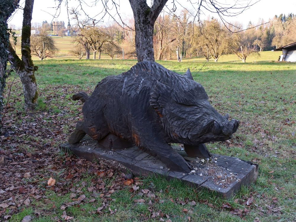 Wildschwein aus Holz