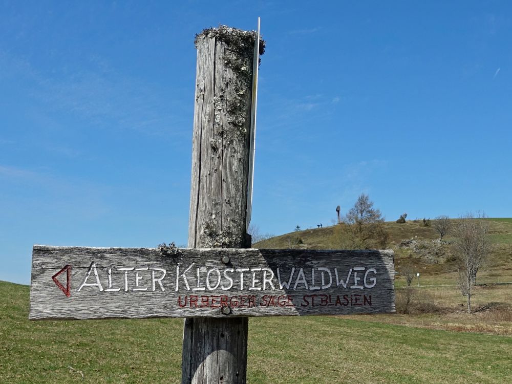 Wegweiser und Alpenpanorama Aussichtspunkt