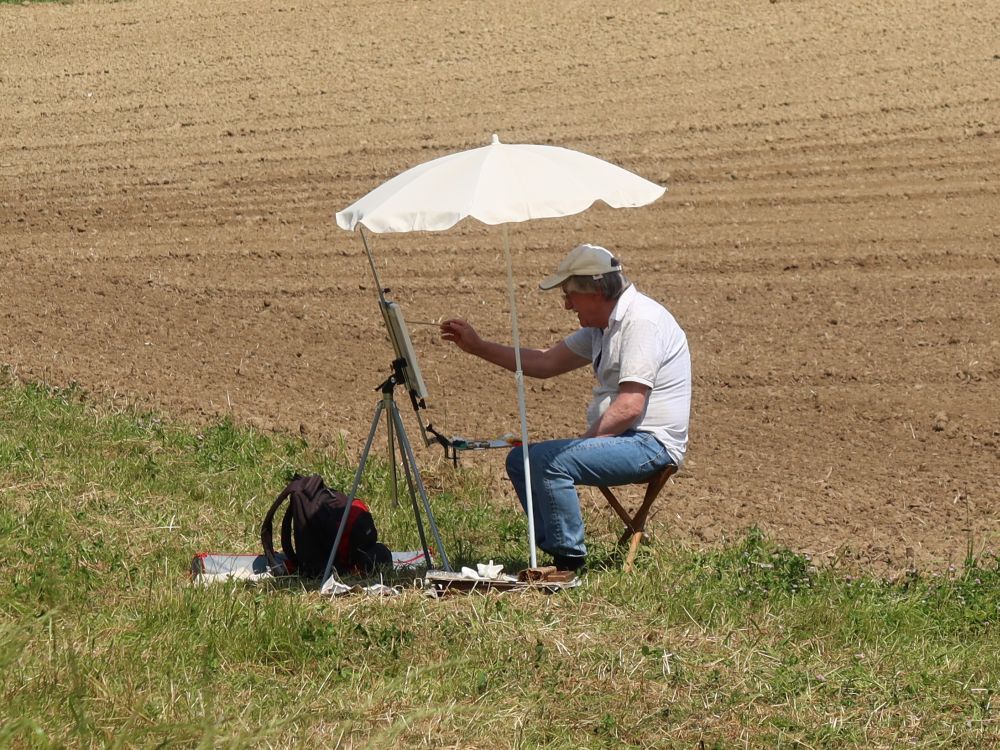 Mahler unterm Sonnenschirm