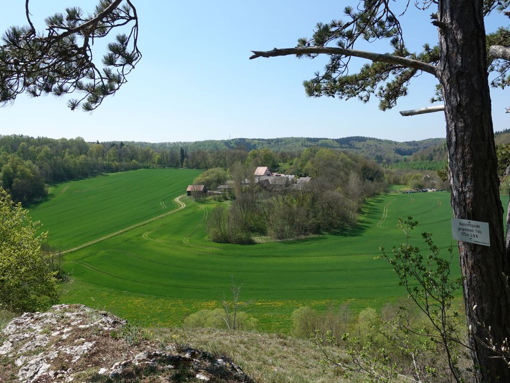 Blick vom Gespaltenen Fels auf Nickhof