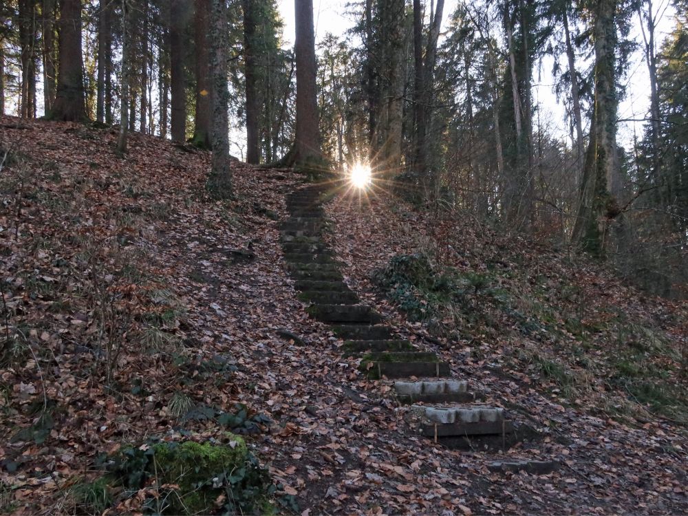 Treppe mit Sonnenstern