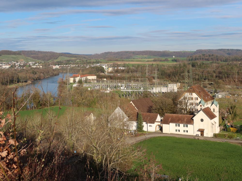 Wasserkraft- und Umspannwerk und Schloss Böttstein