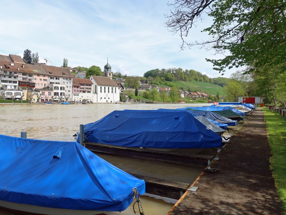 Boote am Rheinufer