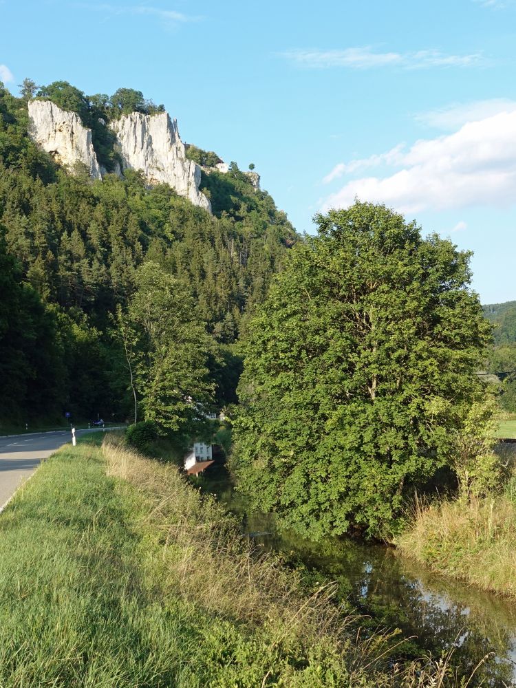 Haus steht Kopf in der Donau