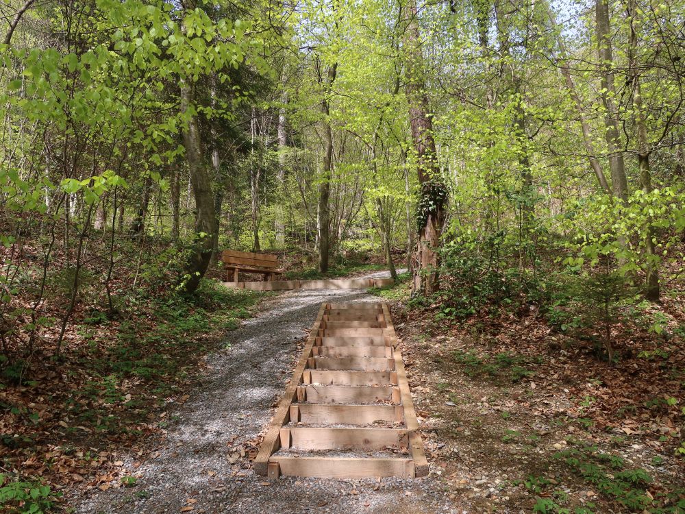 Treppe mit Sitzbank