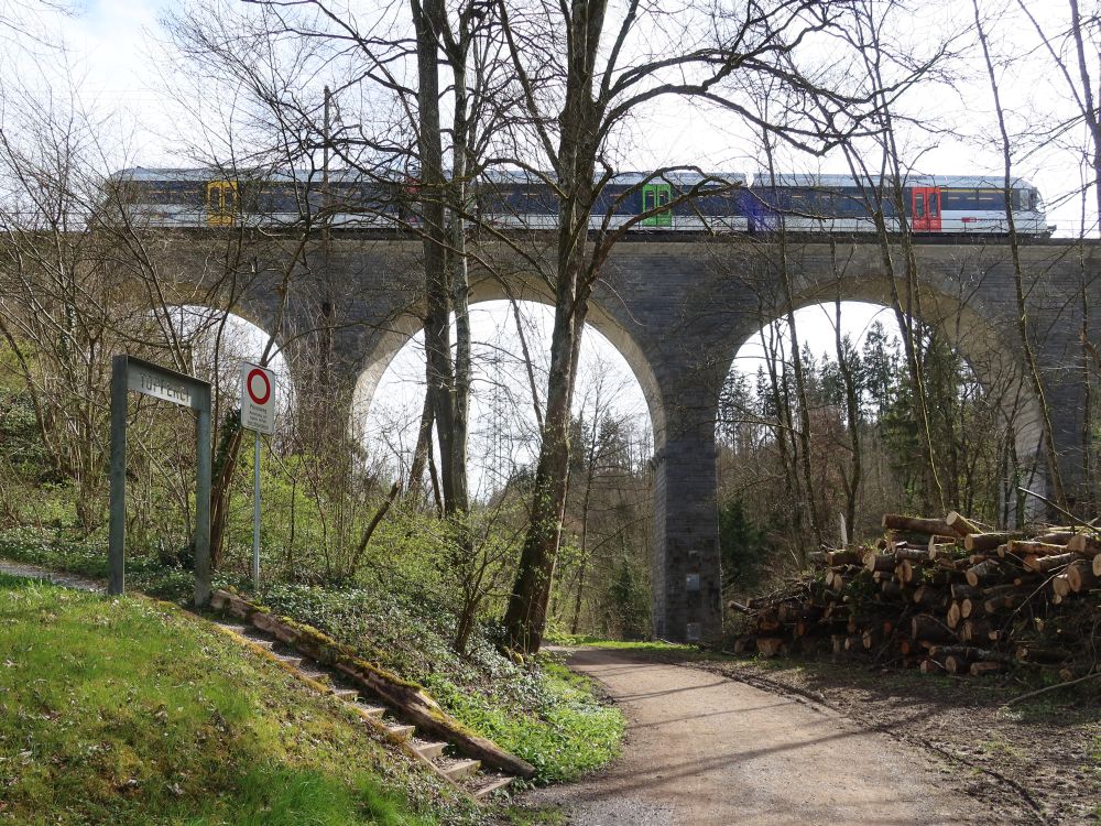 Eisenbahn auf der Brücke