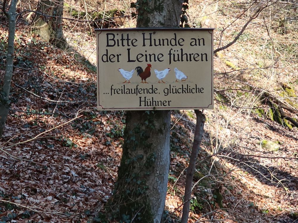 Tafel zu glücklichen Hünerb