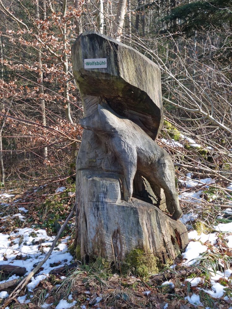 Holzfigur Wolfsbel