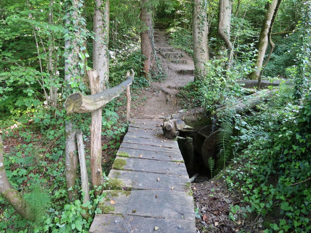 Wasserrad am Holzsteg