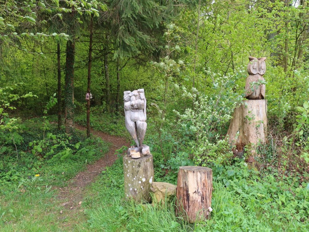 Figuren und Pfad zur Grillstelle