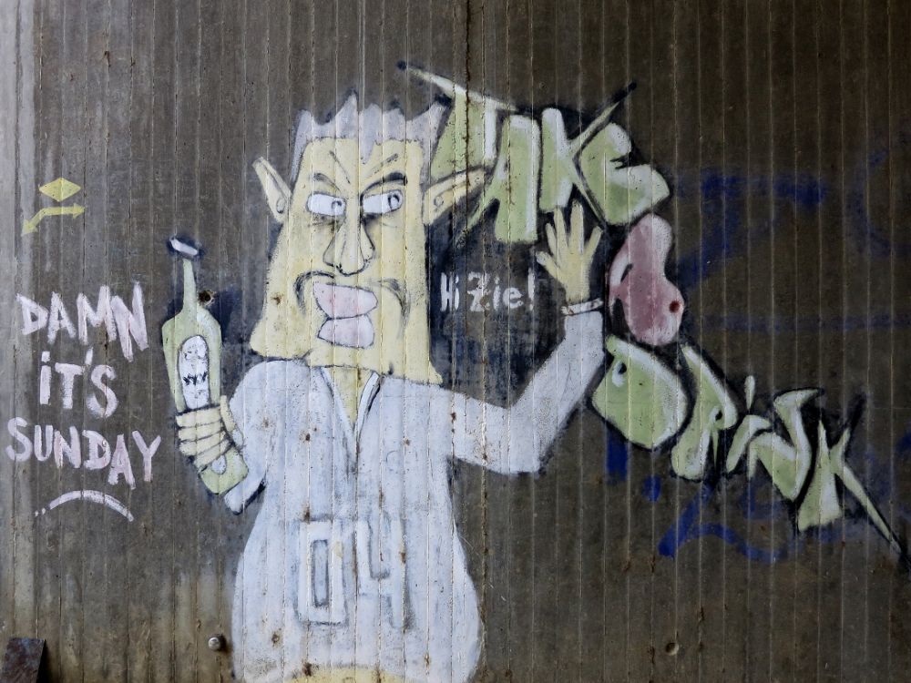 Graffiti in Autobahnunterführung
