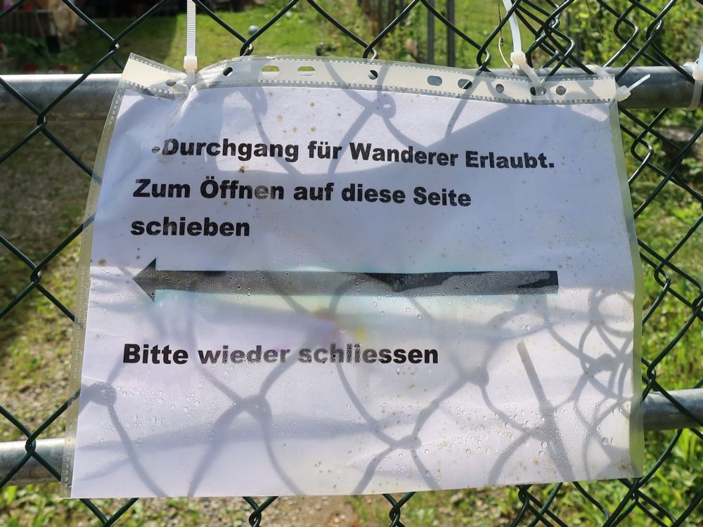 Erlaubnis für Wanderer