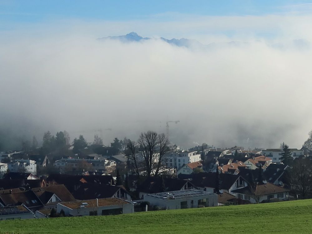 Wil und Säntis überm Nebel