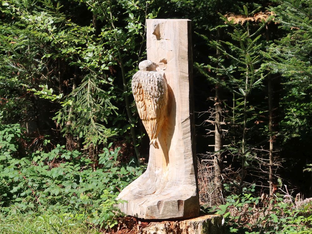 Specht als Holzfigur